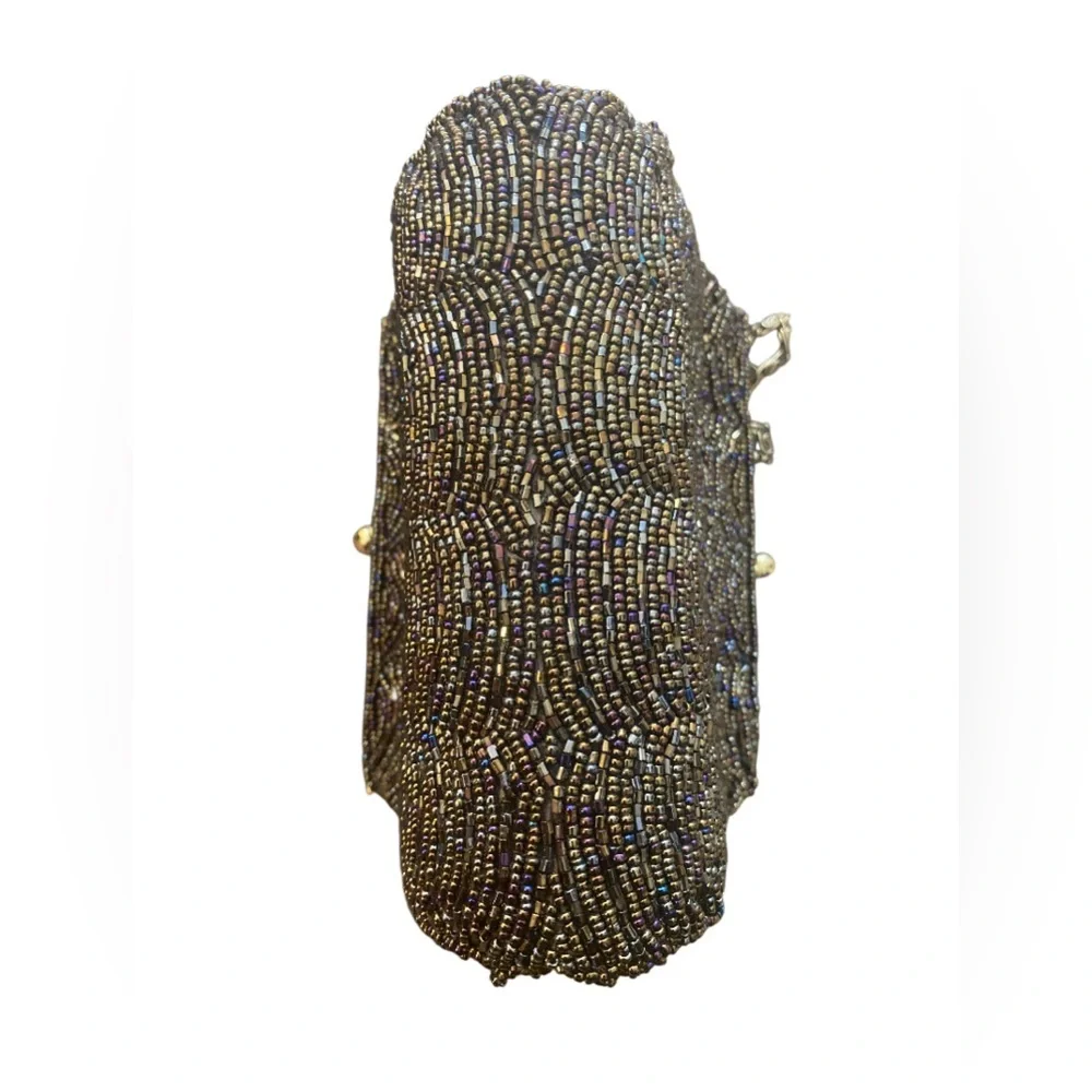 Elegant Gold Beaded Evening Bag